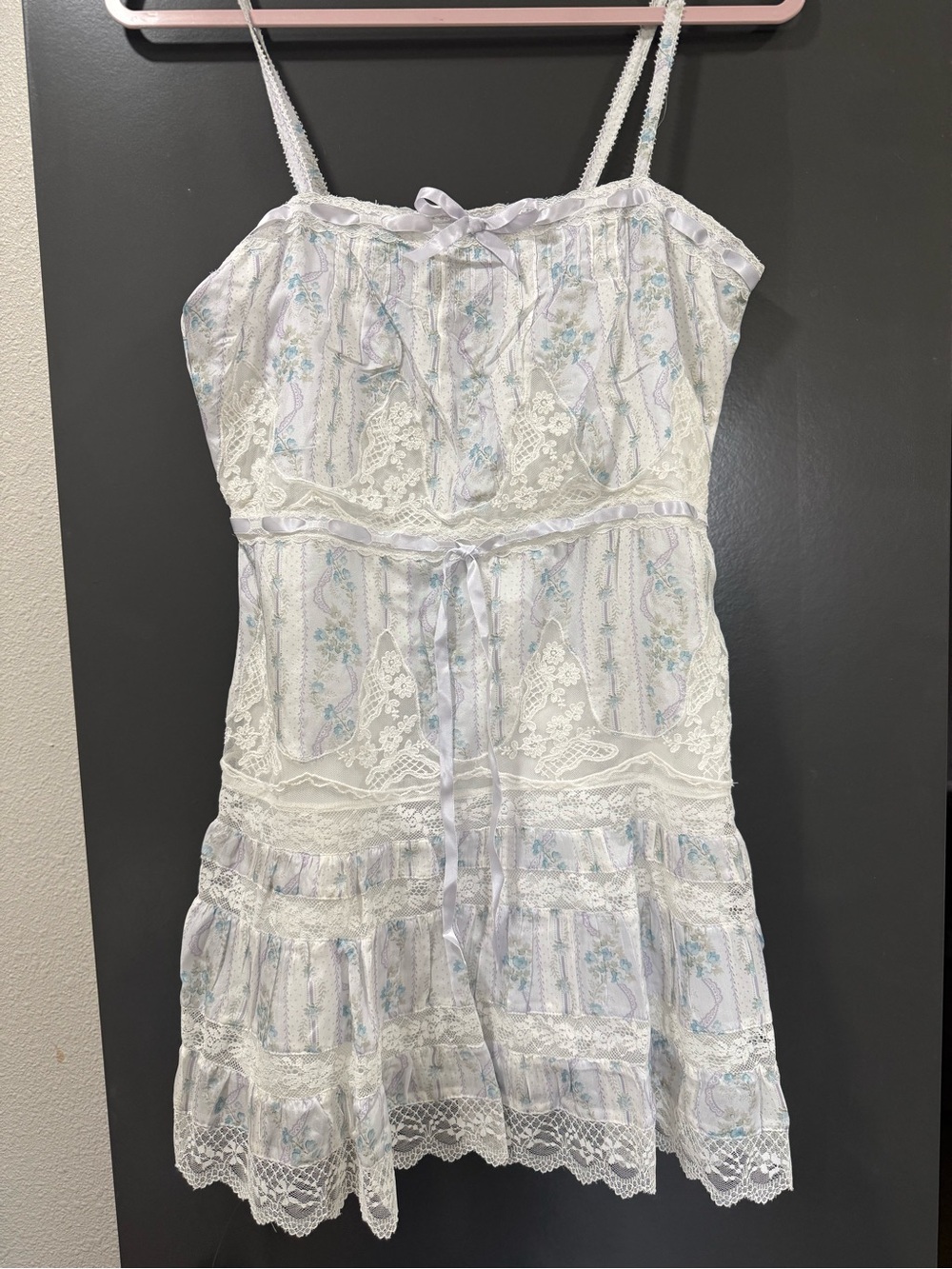 Floral Silk Lace Mini Dress